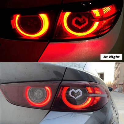 Bộ 6 miếng dán đèn hậu hình trái tim màu hồng dễ thương, trang trí xe hơi đa năng, quà tặng Giáng sinh & Halloween.