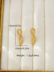 1对 2026新款 跨境字母数字图案时尚圈形耳环，几何数字耳钉 - 數位文字精美耳環 - 查看 6