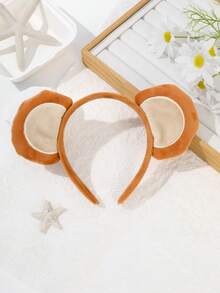 1个柔软熊耳朵发箍 毛绒老鼠耳朵发圈 洗脸卡通动物发带 - 彩色 - 查看 12