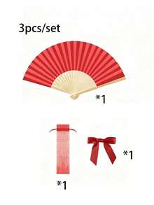 30/15/3/1件優雅折扇，適合情人節，附蝴蝶結與禮品袋，新娘竹製手扇，適合伴娘禮物與婚禮裝飾，適用於派對、活動與夏季配件 - 多色 - 查看 12