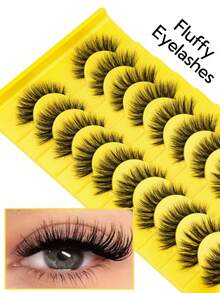 'hot Style' 10 Pairs Natural Looking Fluffy D-Curl 3D Thick & Long False Lashes Strip Lashes,Lashes,Eyelashes,Fake Lashes - Natural Lashes - View 3