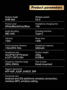 Acer 560 无线蓝牙耳机，可折叠全耳式设计，佩戴舒适，ANC 主动降噪，内置麦克风，兼容 3.5 毫米音频线，适合工作、旅行、游戏 - 均碼 - 查看 13