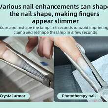 1件装，长柄尖嘴钳，不锈钢塑形镊子，指甲油延长器，指甲塑形夹，美甲工具 - 彩色 - 查看 7