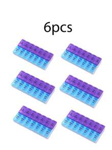 1 pieza Organizador de pastillas de 7 días y 2 veces - Contenedor de almacenamiento de medicamentos de gran capacidad con compartimentos - Multicolor - Ver 11