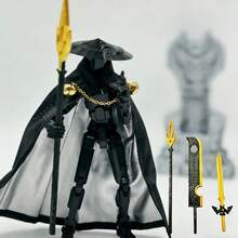 全新多关节可动人偶，时尚酷炫的西部牛仔造型，益智拼图组装模型 - 彩色 - 查看 3