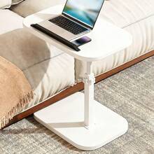 Mesa auxiliar en forma de C (altura ajustable + tapa abatible) - Blanco - Ver 12