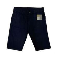 Bermuda Jeans Masculina lisa preta meida escura claro - Preto - Visão 3