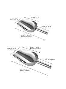 1个不锈钢加厚多功能冰勺，现代简约设计，适用于面粉、谷物、麦片、冰块等。 - 銀色 - 查看 3