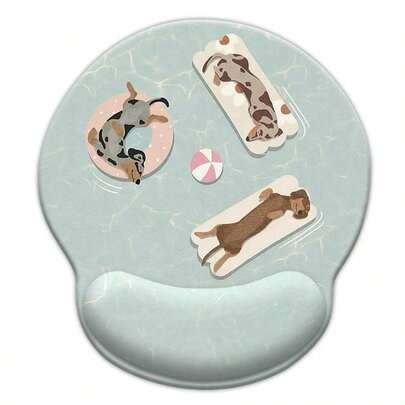 وسادة راحة المعصم الإرجونومية 1 قطعة، المقاس 25.1 سم * 22.6 سم، بنمط منزلي مريح ورسوم كرتونية جميلة، مع وسادة معصم مدمجة وقاعدة مانعة للانزلاق، مريحة ومناسبة للألعاب والمكتب، خيار هدية مثالي