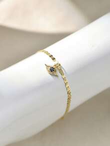 Tkool 1pc Classic Design With Exquisite Devil's Eye Pendant Anklet For Women - Yellow Gold - View 7