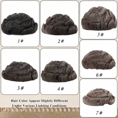 Tóc giả ren HD cho nam giới, hệ thống tóc giả ren Thụy Sĩ phía trước, nút thắt tẩy trắng, đường chân tóc tự nhiên, kích thước 8x10.