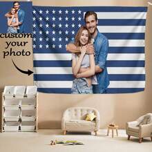 Customizable Personalized Tapestry With Photos And Text, The Best Gift For The American Independence Day,Wedding, Halloween, Christmas, Party, Father's/Mother's Day, Home Decor, Bedroom Aesthetics,Decoration And Hanging Fabrics For Student Dormitories During The Start Of The School Year,Warm Ambience,2D Flat Custom Tapestry, Local Printed Textile Wall Decor Garden Flag, Custom Flag Customized DIY Personalized Polyester Decorative Wall Hanging, Personalized Gifts Room Banner, Wall Banner, For College Dorm Decor, Outdoors, Parties, Festival Gifts Birthday Graduation Room Decor Home Decor Wall Decor Bedroom Decor Wall Art Poster Home Decor Living Room Tapestry For Room Wall Tapestry Room Decoration Stuff Gifts Suitable For Daily, Anniversary Party,Birthday, Wedding, Halloween, Christmas, Father's Day, Mother's Day, Valentine's Day, Easter, Home Decor, Anniversary, Graduation, Housewarming, Tea Room, Bedroom, Living Room, Indoor Home, Outdoor Flag Wall Tapestry, Custom Flag - 多色1 - 查看 5