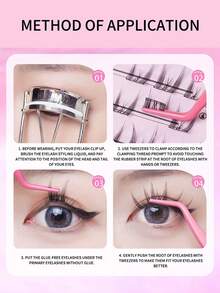 ROCK SWEET Cat-Eye Glueless False Eyelashes – Realistic Volume & Curl, Sectioned Design For A Defined, Fluttery Look - Black - View 3