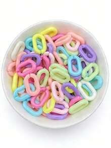 100/1000 piezas Cadena de acrílico de colores mixtos Anillo abierto de plástico Llavero Accesorios de joyería DIY Cadena abierta arcoíris - Multicolor - Ver 6