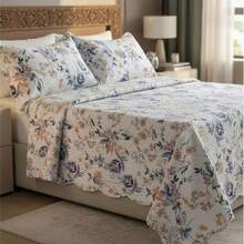 Double-Sided Ultrasonic Boutis Quilt Set (3 Pieces) With Pillowcase - Boston - View 4