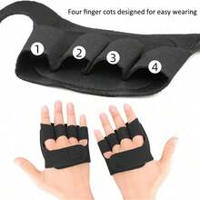 Fingerless Five-Finger Sports Weightlifting Gloves, Suitable For Home Fitness Training, Palm Protection Fitness Accessory - Black - View 6