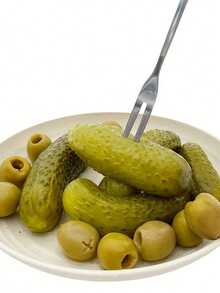 可重复使用的不锈钢泡菜叉 - 非常适合盛放和夹取泡菜和橄榄 - 彩色 - 查看 14