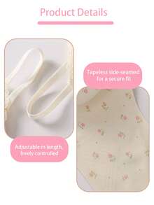 Ditsy Floral Print Lace Trim Bralette Lingerie - Apricot - View 3