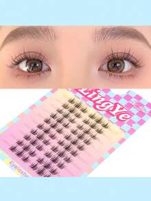 Lash Clusters Natural Lash Extensions Wispy Eyelash Clusters 60Pcs C-Curly Lashes Clusters For Everyday Wear Beginner Friendly Dark Brown Cluster Eyelash Extensions By Mavphnnee - Multicolor - View 6