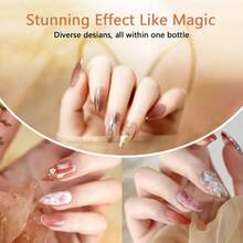 Spring & Summer Blooming Gel Nail Polish, Transparent UV LED Gel For Diffused Effect, Marble, Natural Stone, Watercolor Floral Print, Removable Gel Nail DIY Design, Manicure, Valentine's Day Gift For Her - 無色 - 查看 6