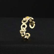 1枚素面铜合金无限符号脚趾戒指，电镀工艺，适合海滩和度假佩戴 - 乾枯玫瑰色 - 查看 3