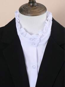 翻领、圆领、尖领、假领、时尚、百搭、简约、舒适优雅、通勤及个性化假领、假领、白领、女士衬衫、假领、夏季职业装、百搭款式、秋季假领 - 白色 - 查看 9