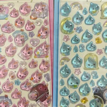 SHARLOVY 1pc Of Children's Anime Cartoon 3D Stickers, Cute Stickers, DIY Craft 3D Stickers, Suitable For DIY Phone Cases, DIY Sticker Notebooks, DIY Crafts, Laptops, Gift Packaging, Party Decoration, Perfect Holiday Gifts, Gifts For Fans And Friends, Back To School Gifts (Random Style)