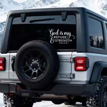 God Is My Refuge & Strength Psalm:1 Vinyl Decal - Waterproof, Easy-To-Apply Sticker, Laptops, - Durable, Glossy, Religious Theme, Ceramic Adhesive|Glossy Sticker|Waterproof Sticker - Trắng - Xem 2