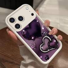 Heart-shaped pattern For  Moto E40 32 30 22 13 DGE60 50 PRO G85 84 75 55 54 53 45 35 34   32 30 24 23 22 20 15 14 13 10 FUSION Vivo Y100 78 78M 78T1 77T 36 30 E PR0   LITE 28E 28 27 S 27 18 17 11 Thickened Shockproof, Premium Silicone, Trendy   Creative Soft Shell - Patrón en forma de corazón - Borgoña IJXEEY - Ver 5