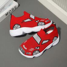 1双儿童可爱卡通图案软底休闲运动鞋，适合夏季、上学和日常穿着 - 紅色 - 查看 2