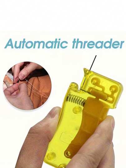 自动穿线器，DIY缝纫配件，轻松穿线工具，符合人体工学设计，金属针尖，穿线快速省力，适合初学者和专业人士，经久耐用的缝纫用品，穿线工具，母亲节礼物，婚礼季礼物，毕业季礼物，送给家人和朋友