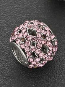 1pc Fashionable Hollow Inlaid Ombre Sakura Shiny Woven Beaded DIY Bracelet, Necklace, Pendant, Charm, Creative Jewelry Accessory - Multicolor - View 7