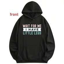 Funny Height Sarcasm Printed Hoodie Long Sleeve Outdoor Wear Men & Women Soft Fabrics Prints Flattering Cuts - Black - View 5
