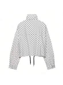 DEEKA Autumn New Women's Fashion Casual Versatile Stand Collar Zipper Long Sleeve Polka Dot Jacket Spring - Polka Dots - View 8