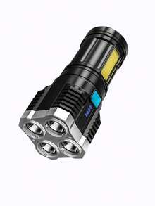 2pcs/1pc Rechargeable 5/4 LED Flashlight, Ultra Bright Tactical Headlamp, Battery Level Indicator, Waterproof Design, Suitable For Camping, Hiking And Emergency Situations. - L-29 - 查看 14