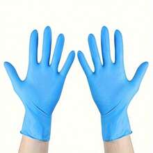 4/50/100pcs/Bag, Blue Disposable Gloves, Powder-Free Latex Touchscreen Disposable Non-Sterile Nitrile Examination Gloves Kitchen Cleaning Disposable Gloves - Blue - View 3