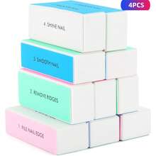 4 Way Nail Buffers Blocks For Natural Nails, Nail Polishing Block Buffing Block Nail Files, Shape And Shine Nail Tool - Many Sides - View 9