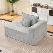 Chaiselongue Ohne Assembly – Bequemes & Weiches Sofa Inkl. Kissen, Mit Seitentaschen, Grau - Grey - View 5