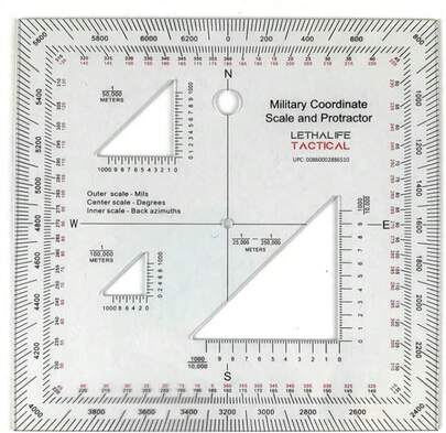 Military Protractor - Perfectly Cut For Land Nav