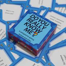 Do You Really Know Me? A Card Game For Mutual Understanding, Suitable For Couples, Families, And Friends Aged 14 And Above - Blue - View 4