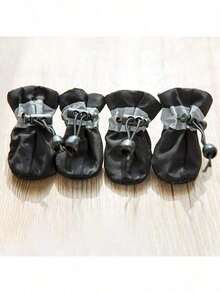 4pcs/Set Waterproof Anti-Slip Pet Dog Shoes, Lightweight Fabric Puppy Boots Suitable For Indoor/Outdoor Wear, Anti-Slip, Anti-Dirt, Washable & Reusable, Ideal For Rainy Days - Multicolor - View 53