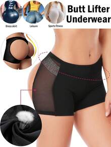 Butt Lifter Body Shaper Bum Lift Pants Buttocks Enhancer Shorts Booty Shapewear - Negro - Ver 2