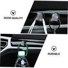 5/10pcs Silver Rhinestone Car Hooks, Can Be Installed On Seats And Center Console, Full Rhinestone Design Exquisite And Eye-Catching, Sturdy Material With Good Load-Bearing, Installation Does Not Damage Interior - Silver Diamond Self-adhesive Hooks - View 7