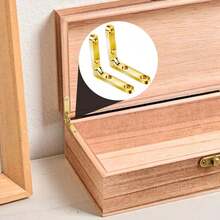 60pcs (12 Hinges + 48 Screws) 90 Degree Hinges | Durable Zinc Alloy Cabinet Hardware, Polished Surface, Front-Mounted Design, Suitable For Wooden Boxes, Jewelry Boxes, Chests And Boxes, Exquisite Metal End Caps - One Size - View 6