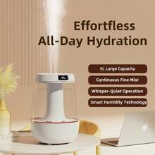 3升大容量静音双喷嘴冷雾加湿器，带柔和夜灯，适用于大房间、婴儿房、植物，空水自动断电 - 加濕器-白色 - 查看 4