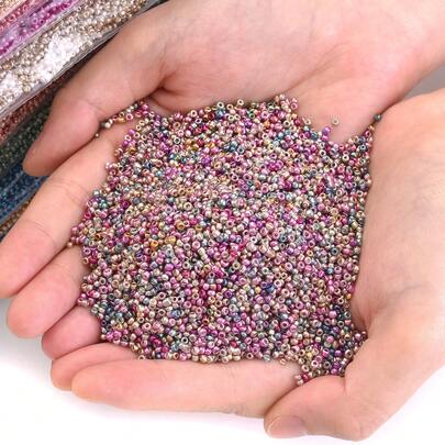 200/500/1000 Stücke 2/3/4mm Retro Metallic Farbige Glasperlen Mini Abstandsperlen für Schmuckherstellung, Mode Armband, Ohrringe, Halskette, DIY Quaste, Ring, Taillenkette Accessoires