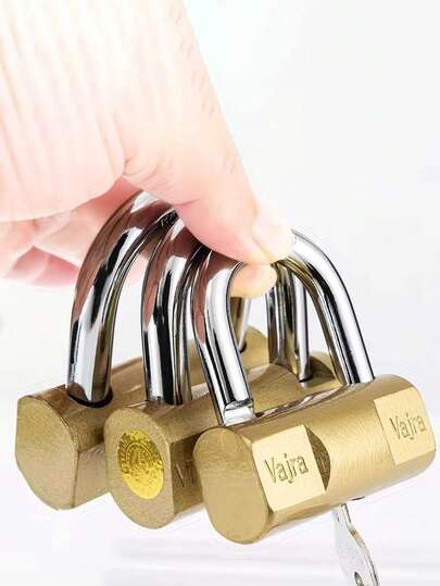 1 pieza Candado de metal resistente, diseñado para resistir robos y ataques con martillo, con mecanismo de bloqueo resistente a golpes, 3 llaves y resorte