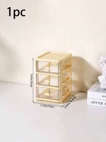 1pc 2/3/4/5 Drawer Transparent Plastic Desktop Storage Box, Office Supplies, Cosmetics, Jewelry Organizer With Drawers, Stackable Desk Organizer Cabinet - Multicolor - View 14