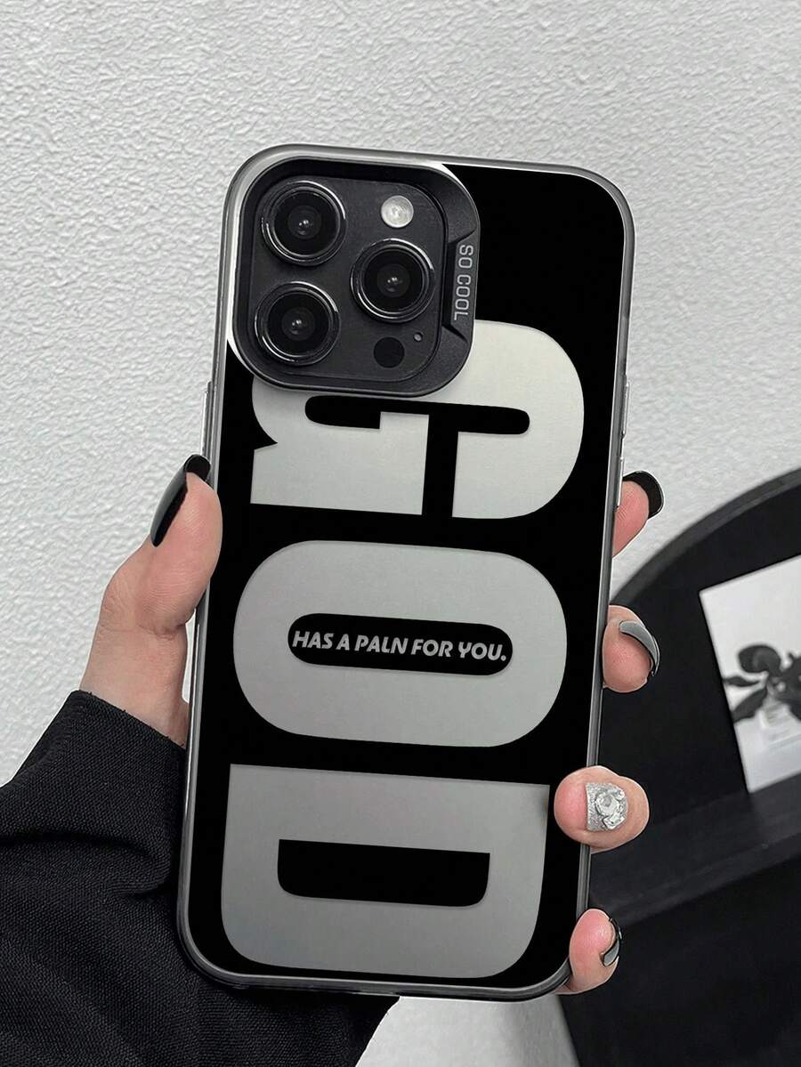 1pc Bible Verse Graphic Phone Case, Shock-Proof Protective Cover, Compatible With IPhone 16 Pro Max/15/14 Plus/13/12/11 - Style 3 (1 Piece) - View 1