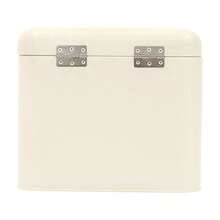 Metal Bread Boxes, 2 Layer Iron Bread Storage Bin Kitchen Container With Top Lid And 1 Drawer Large Capacity Bread Fresh Keeper Organizer For Farmhouse Kitchen Counter (Milky White) - Milky White - View 9